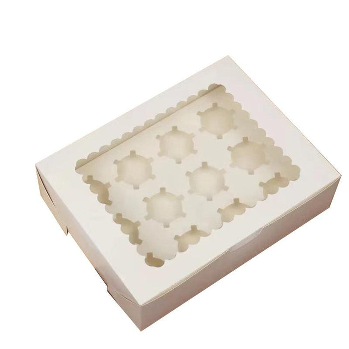 Cupcake Box with Window Insert 1 2 4 6 8 or 12 Holes Kraft Paper