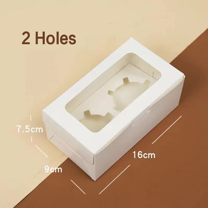 Cupcake Box with Window Insert 1 2 4 6 8 or 12 Holes Kraft Paper
