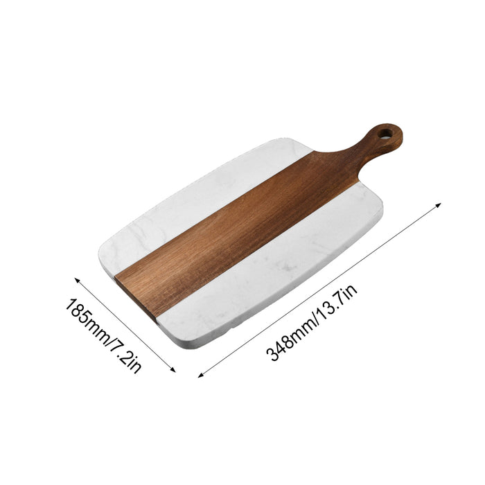 White Chopping Board, Marble Stitching Acacia Wood