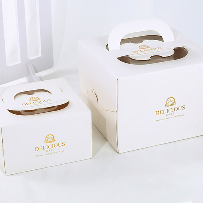 30 Pcs Portable Cake Box with Clear Window and Handle 3 Styles