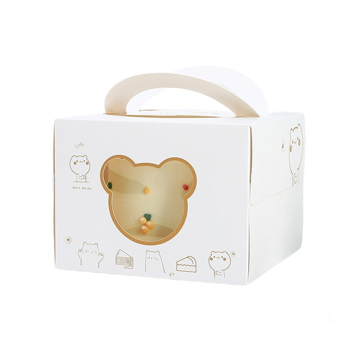 30 Pcs Portable Cake Box with Clear Window and Handle 3 Styles