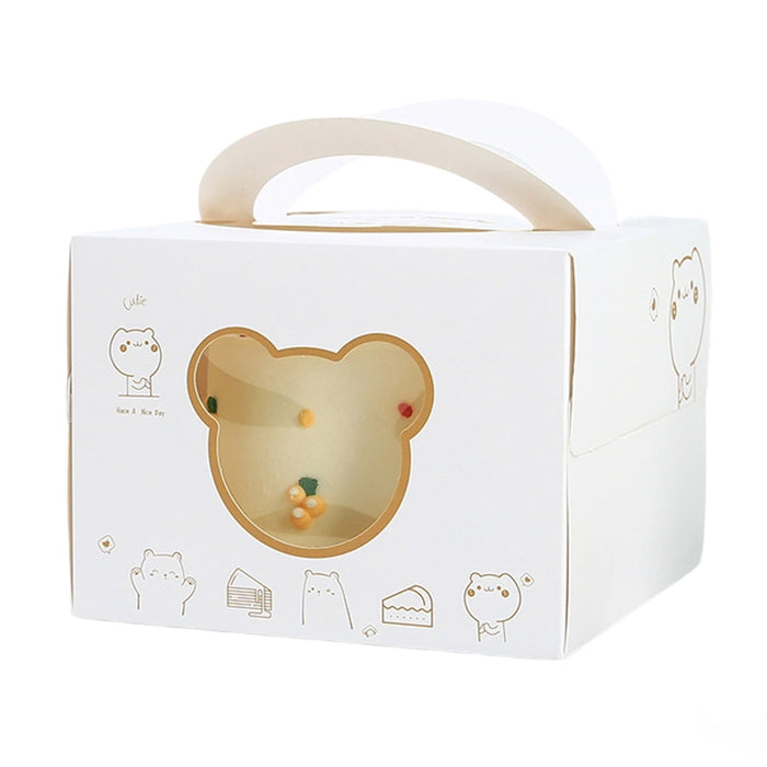 30 Pcs Portable Cake Box with Clear Window and Handle 3 Styles