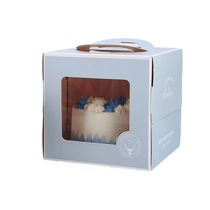 30 Pcs Portable Cake Box with Clear Window and Handle 3 Styles