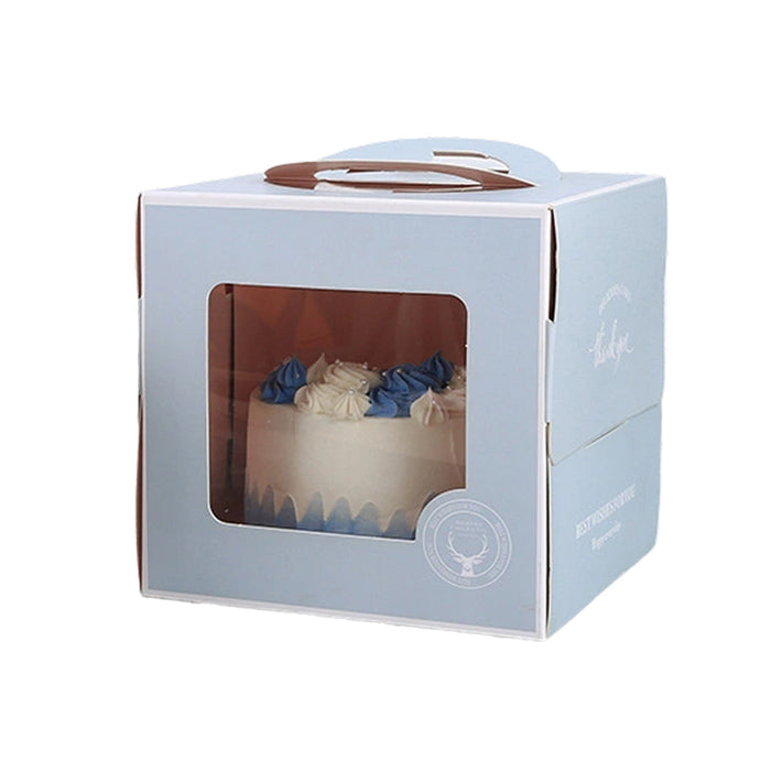 30 Pcs Portable Cake Box with Clear Window and Handle 3 Styles