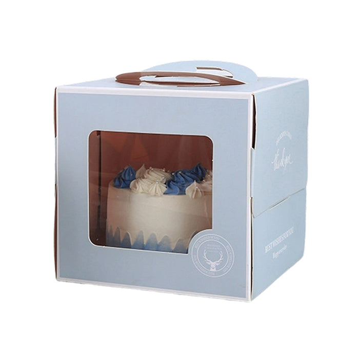30 Pcs Portable Cake Box with Clear Window and Handle 3 Styles