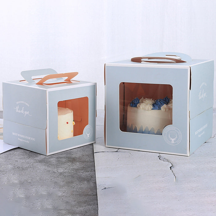 30 Pcs Portable Cake Box with Clear Window and Handle 3 Styles