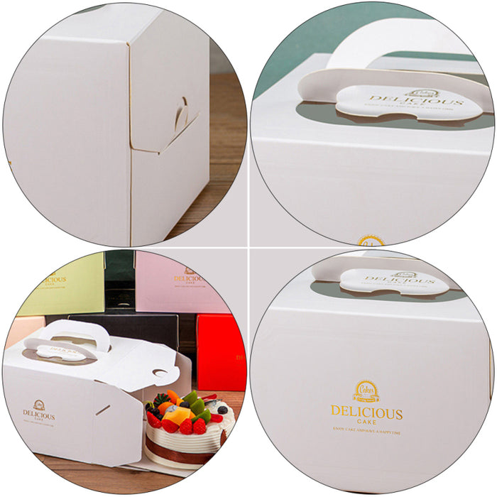 30 Pcs Portable Cake Box with Clear Window and Handle 3 Styles