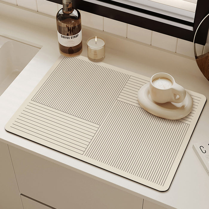 2 Pcs Kitchen Absorbent Draining Mats Heat Insulation Non-Slip 40x30cm