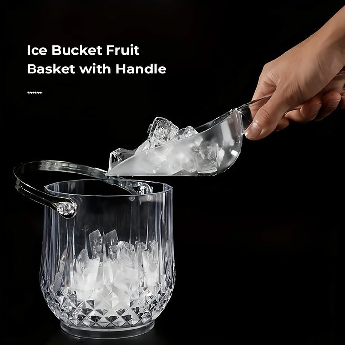 Acrylic Ice Bucket Transparent Wine Cooler with Clip