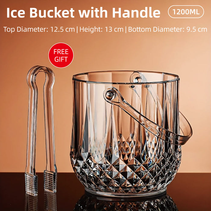 Acrylic Ice Bucket Transparent Wine Cooler with Clip