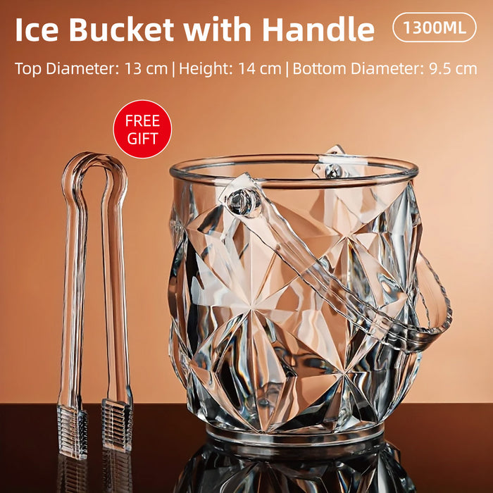Acrylic Ice Bucket Transparent Wine Cooler with Clip