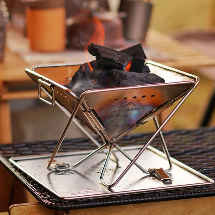 304 Stainless Steel Foldable BBQ Grill with Storage Bag 24.9 x 24 x 21.5 cm