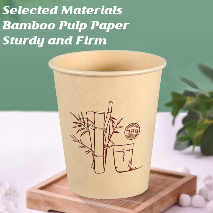 500 Pcs Disposable Paper Coffee Cups 9oz Bamboo Pulp Leak Proof