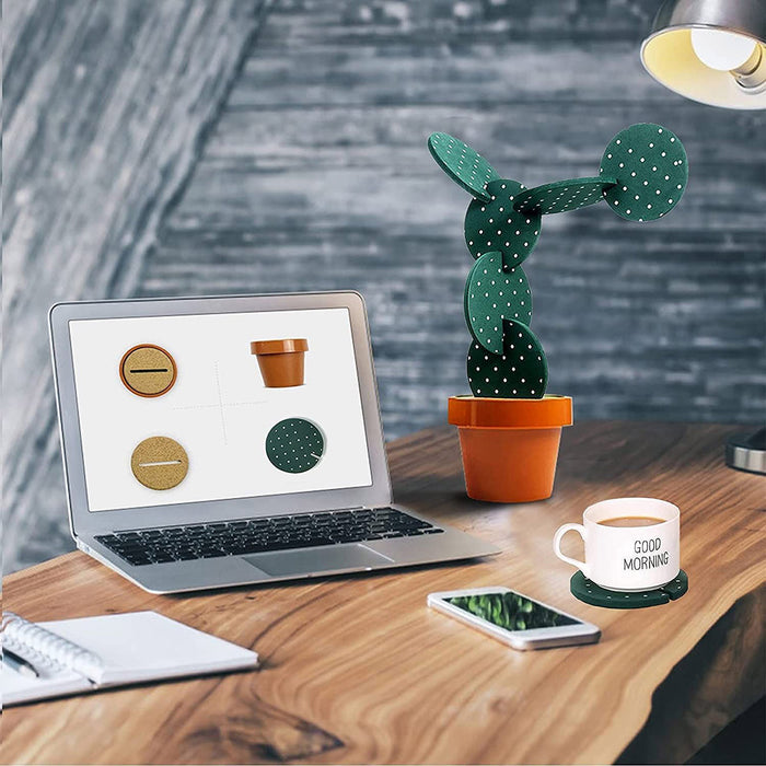 Cactus Design Heat Insulation Non Slip Coasters Set