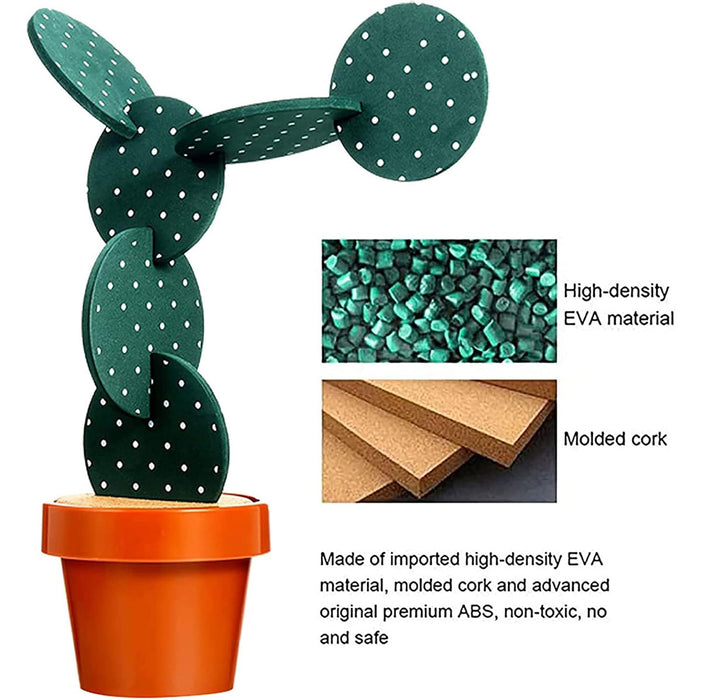 Cactus Design Heat Insulation Non Slip Coasters Set