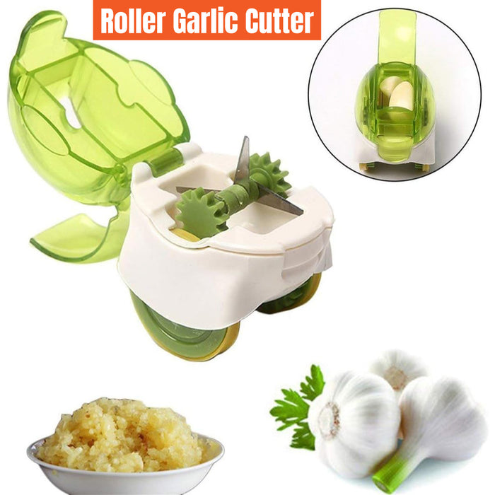 Garlic Crusher Roller with 2-in-1 Slicer Manual Presser