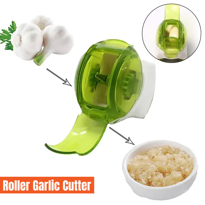 Garlic Crusher Roller with 2-in-1 Slicer Manual Presser