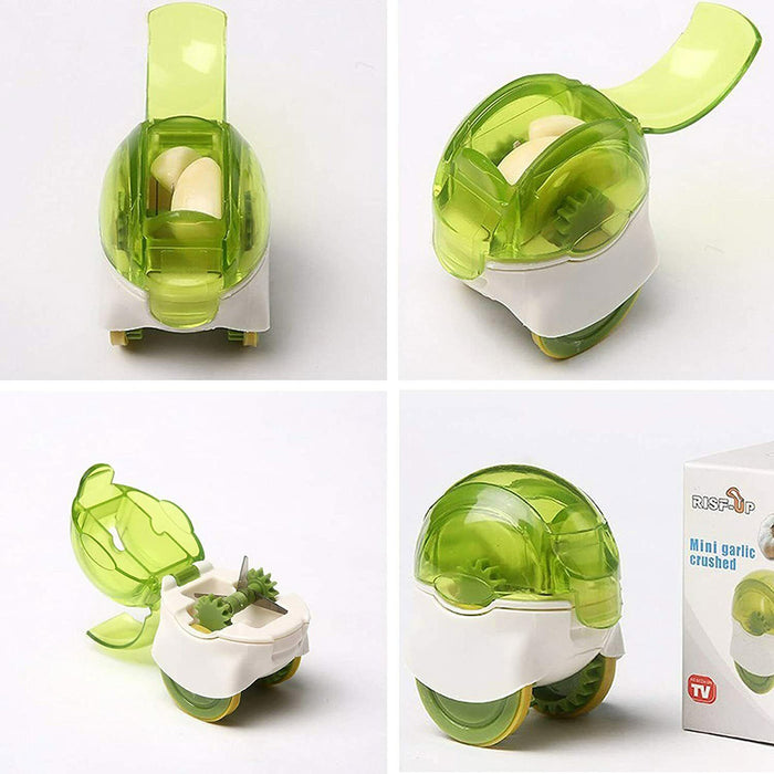 Garlic Crusher Roller with 2-in-1 Slicer Manual Presser