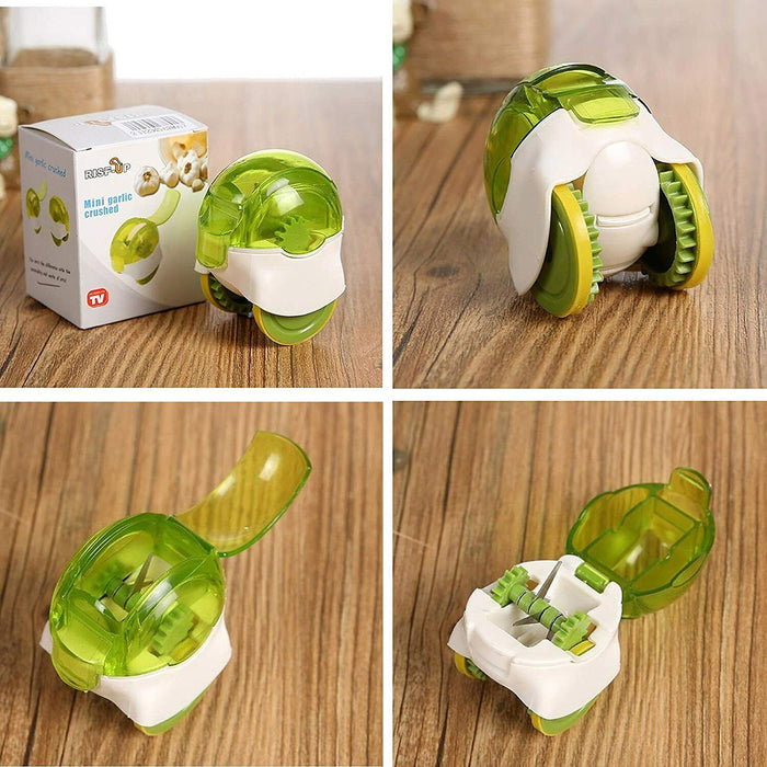 Garlic Crusher Roller with 2-in-1 Slicer Manual Presser