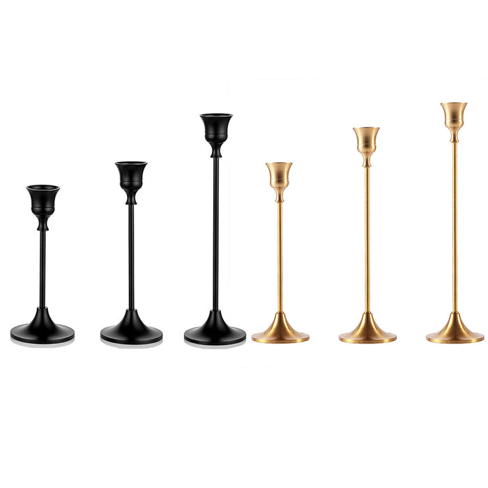 3PCS Metal Taper Candle Holders For Wedding Table Decor