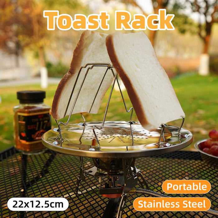 Outdoor Toast Rack Camping Picnic Grill Foldable Bread Holder Stainless Steel
