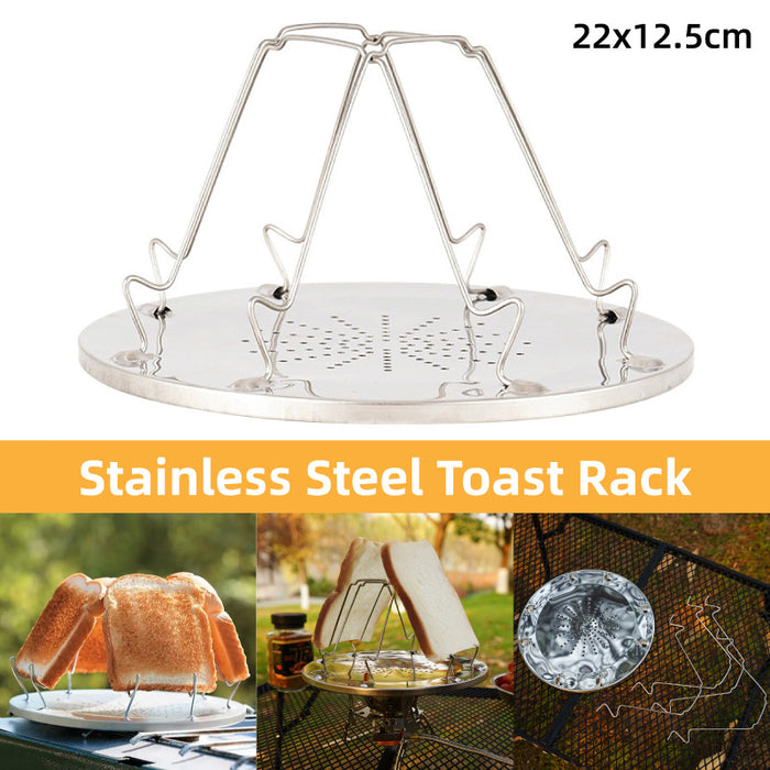 Outdoor Toast Rack Camping Picnic Grill Foldable Bread Holder Stainless Steel