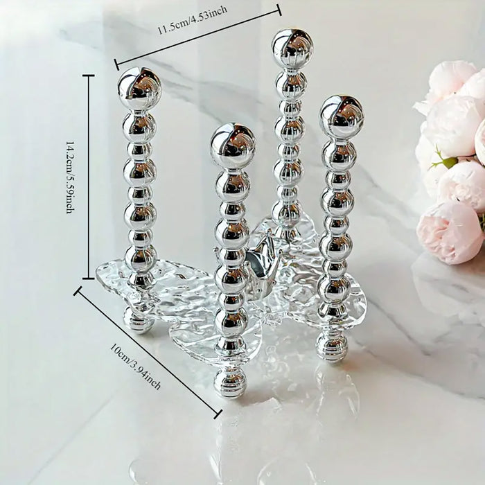 Silver Paper Cup Holder With Handle And Non Slip Base
