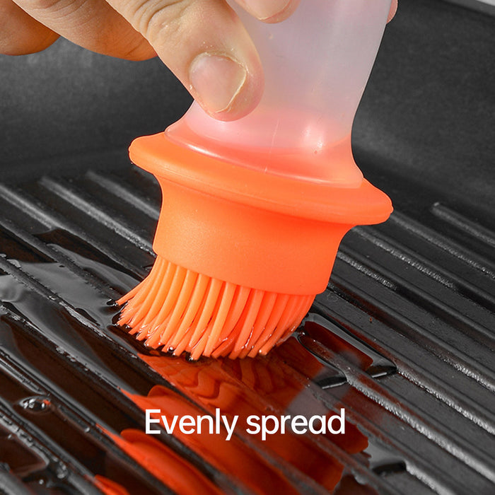 Press Type Silicone Oil Brush with Storage Bottle for Cooking