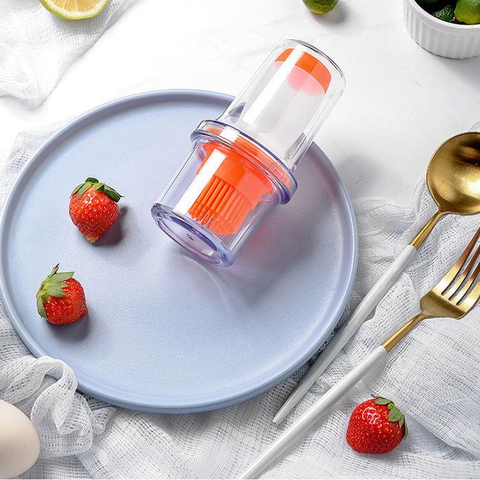 Press Type Silicone Oil Brush with Storage Bottle for Cooking