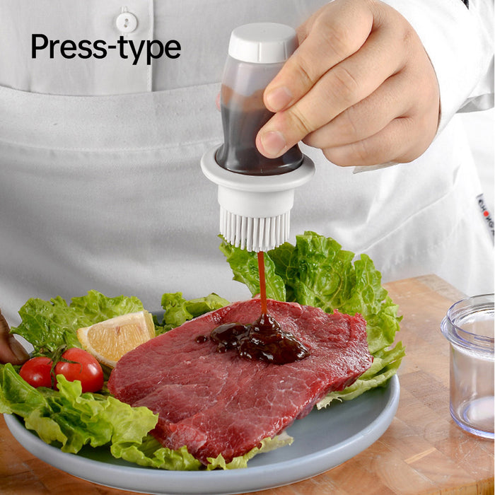 Press Type Silicone Oil Brush with Storage Bottle for Cooking