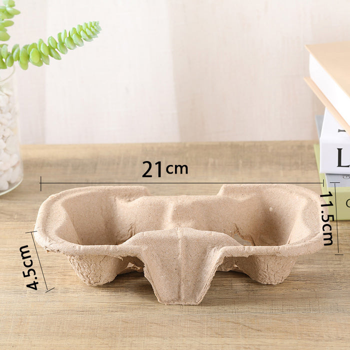100 Pcs Recycled Paper Pulp Cup Tray 2 4 Cup Carrier