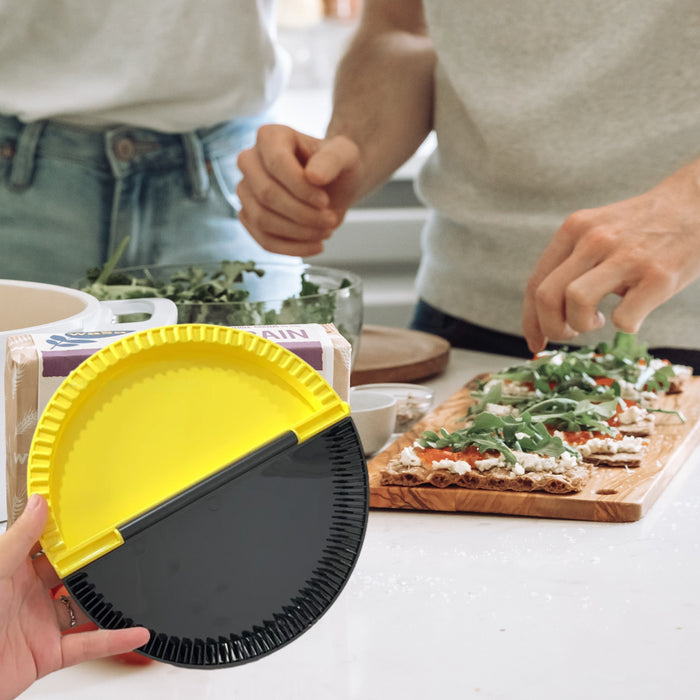 Sandwich Maker Tool Round Food Grade Plastic Yellow Black