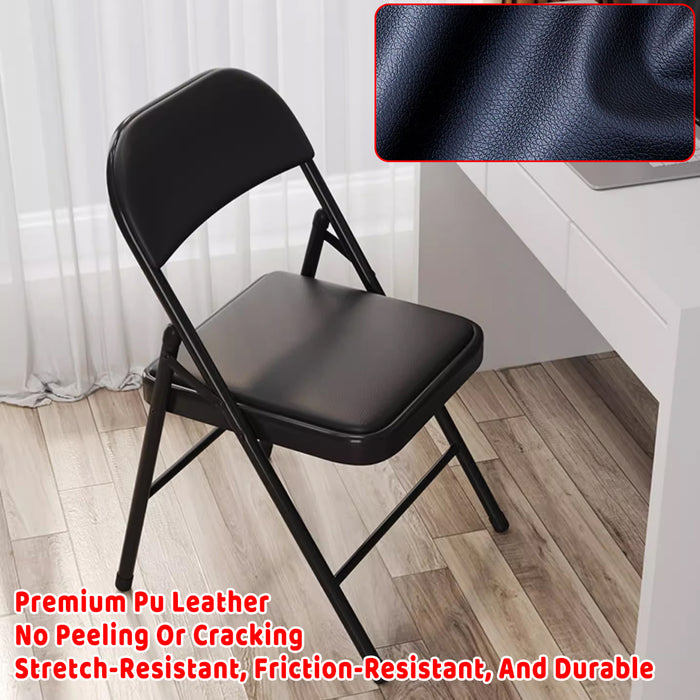 Black Folding Dining Chair, 2pcs