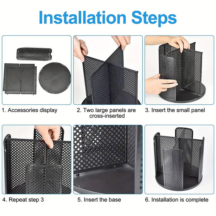 4 Compartment Rotating Cup Holder For 10oz–16oz Cups