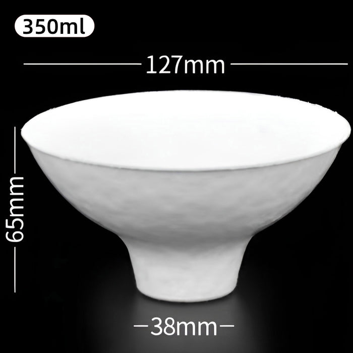 50 Pcs Sugarcane Pulp Ice Cream Cups White Biodegradable