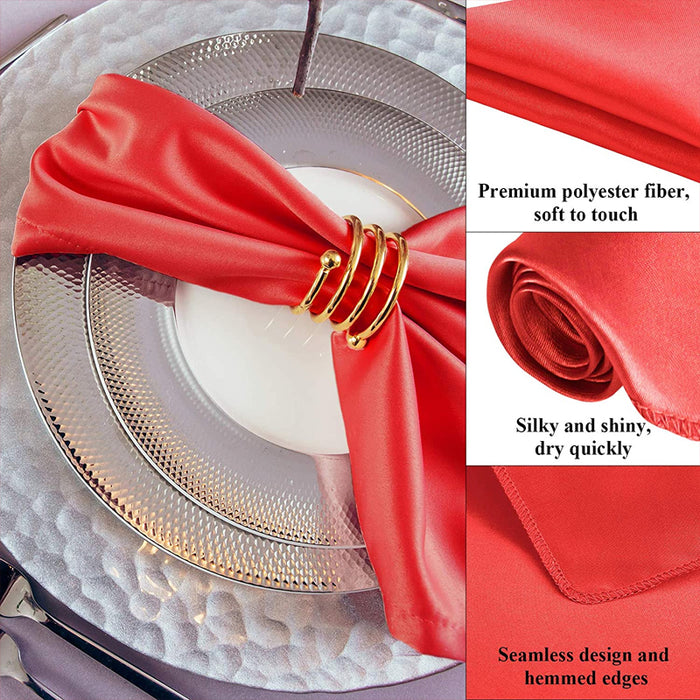50PCS Polyester Plain Fabric Napkins for Wedding and Dinner Table | 43x43cm