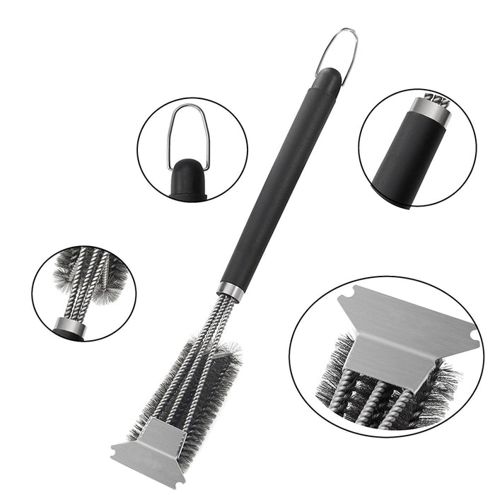 BBQ Grill Brush and Scraper 18 Inch Stainless Steel Bristles