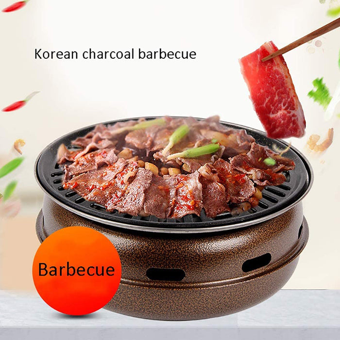 Stainless Steel Charcoal BBQ Grill Set with Roasting Pan and Mesh