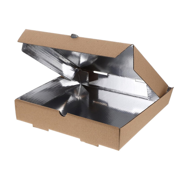 50 Pcs Cardboard Pizza Boxes with Aluminium Foil Lining for Heat Retention