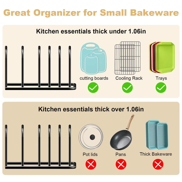 Chopping Board Rack Metal Black Space Saving 18cm