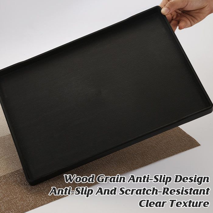 12 Pcs Rectangular PP Plastic Serving Tray with Non-Slip Surface 24 x 18 cm