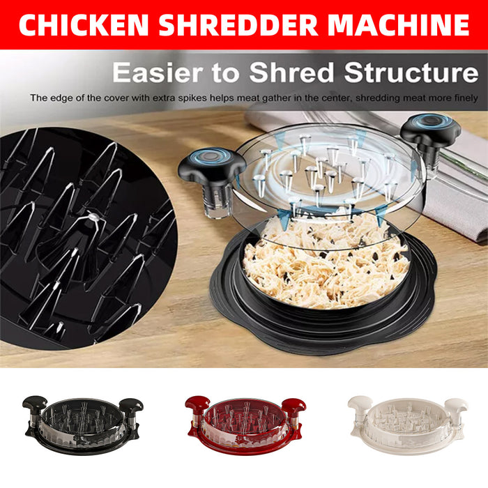 Manual Meat Shredder with Dual Handles PP Tray 27.5cm