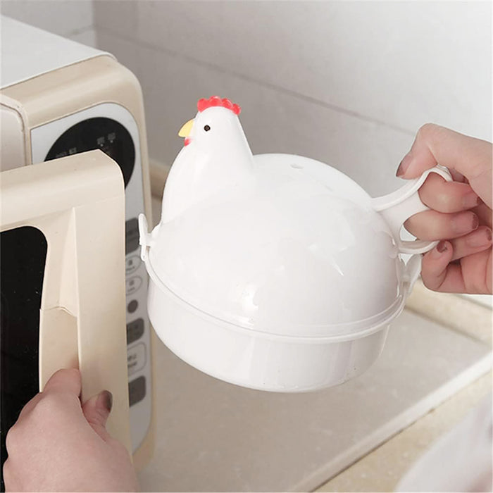 4 Egg Microwave Egg Steamer Chicken Shape Kitchen Tool