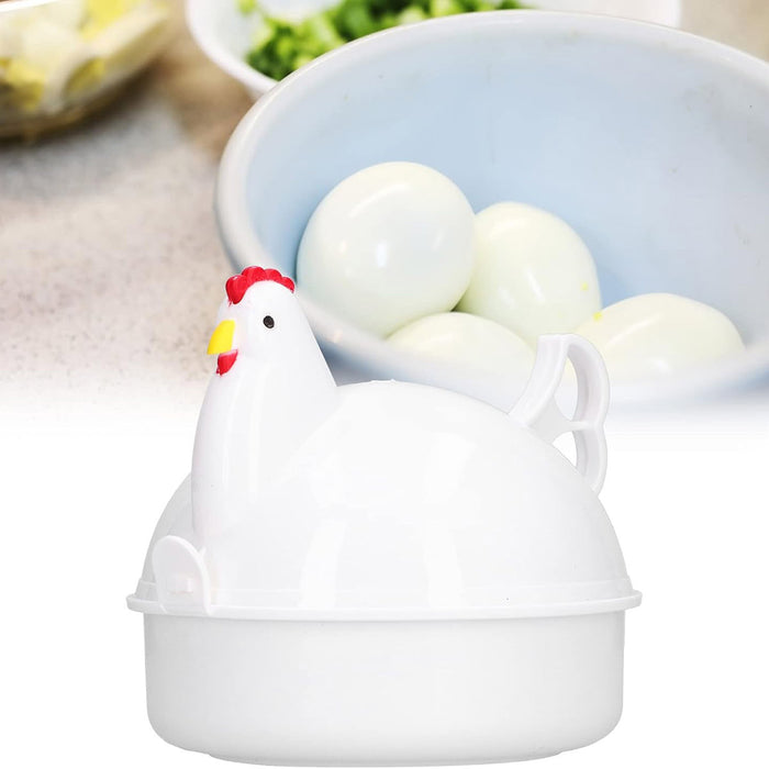 4 Egg Microwave Egg Steamer Chicken Shape Kitchen Tool