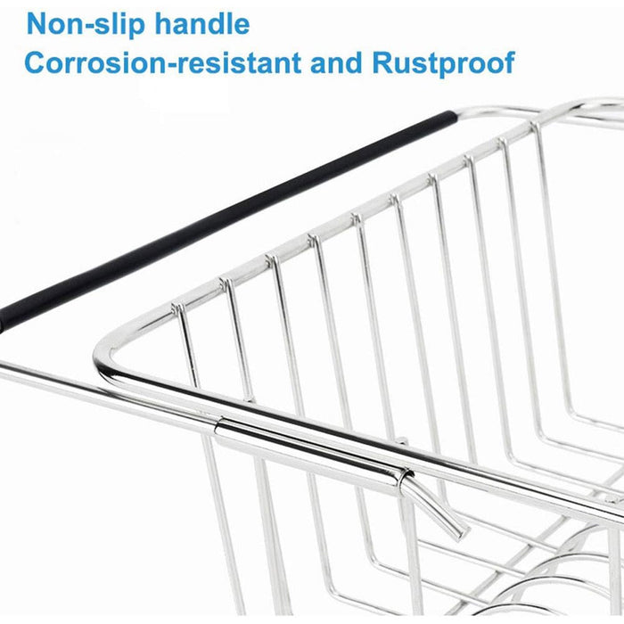 Stainless Steel Telescopic Sink Draining Basket Rack