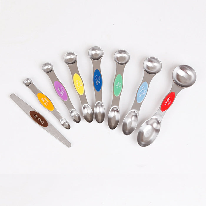 8 Pcs Measuring Spoon Set Dual Head Magnetic 430 Steel