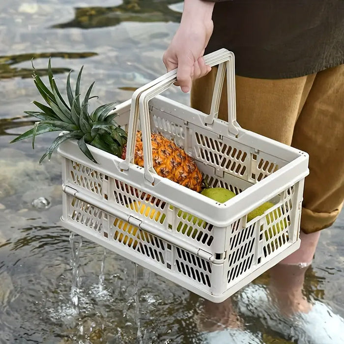 Foldable Picnic Storage Basket Lightweight PP Crate