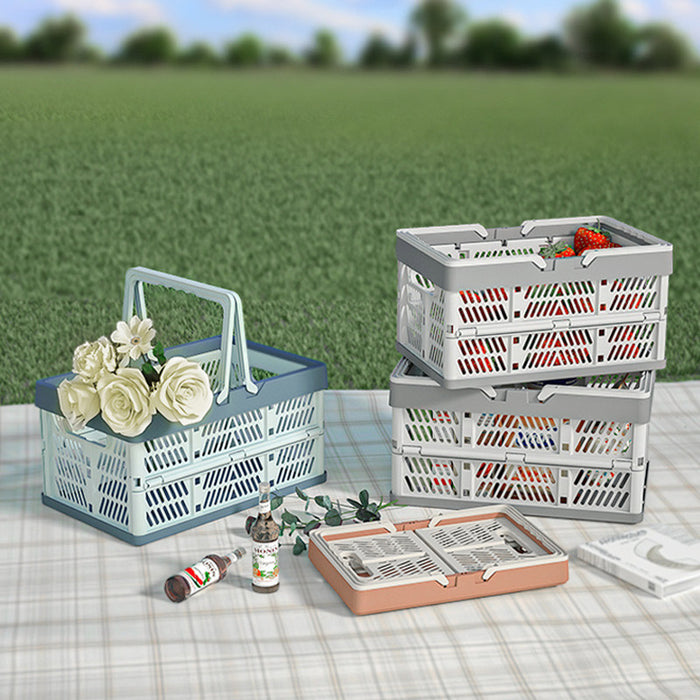Foldable Picnic Storage Basket Lightweight PP Crate