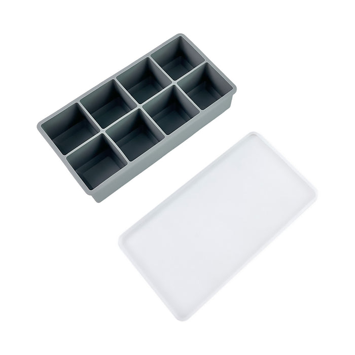 8 Cube Silicone Ice Cube Tray with Lid for Whiskey Cocktails