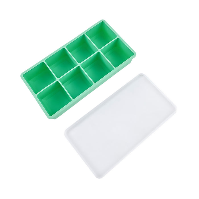 8 Cube Silicone Ice Cube Tray with Lid for Whiskey Cocktails